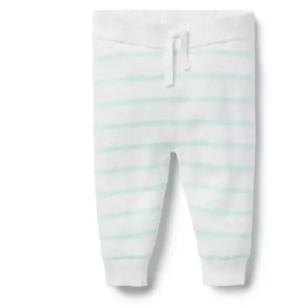 Janie and Jack 100049014 Mint and white Baby Striped Sweater Pant NWT 0-3 months